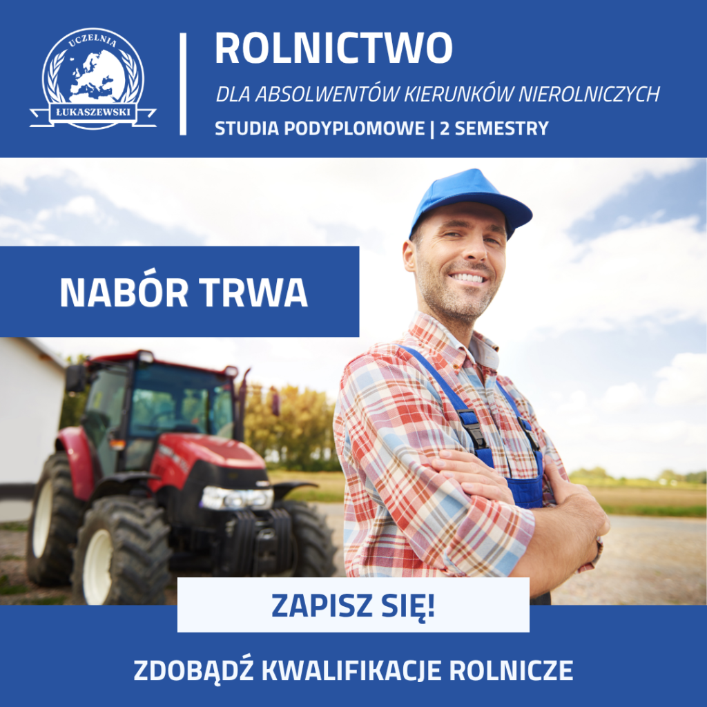 Grafika zachęcająca do zapisu na kierunek Rolnictwo dla absolwentów kierunków nierolniczych